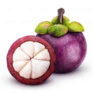 Mangosteen isolated on white background with clipping path